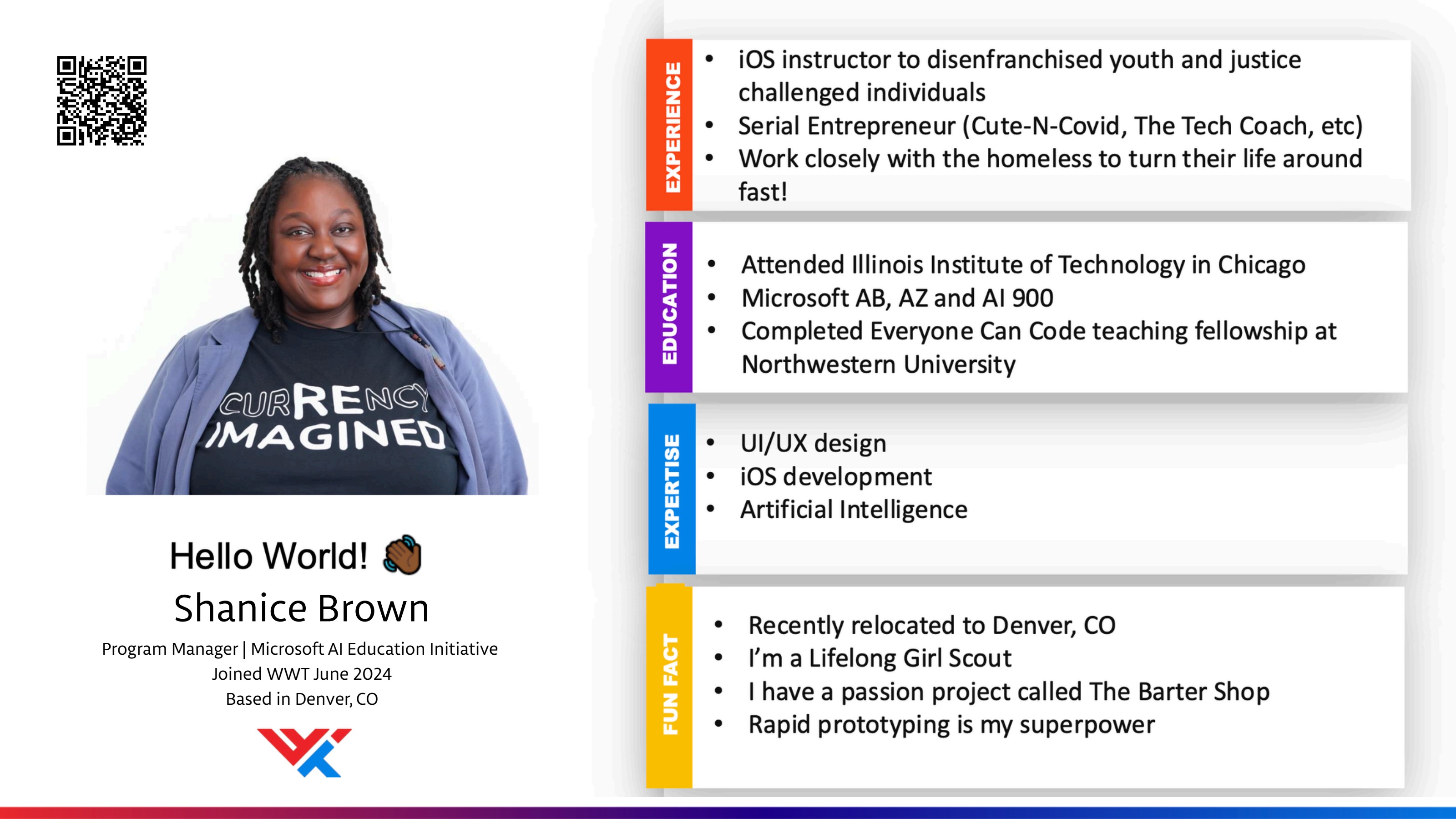 Meet Shanice Brown — Program Manager, Microsoft AI Education Initiative at WWT